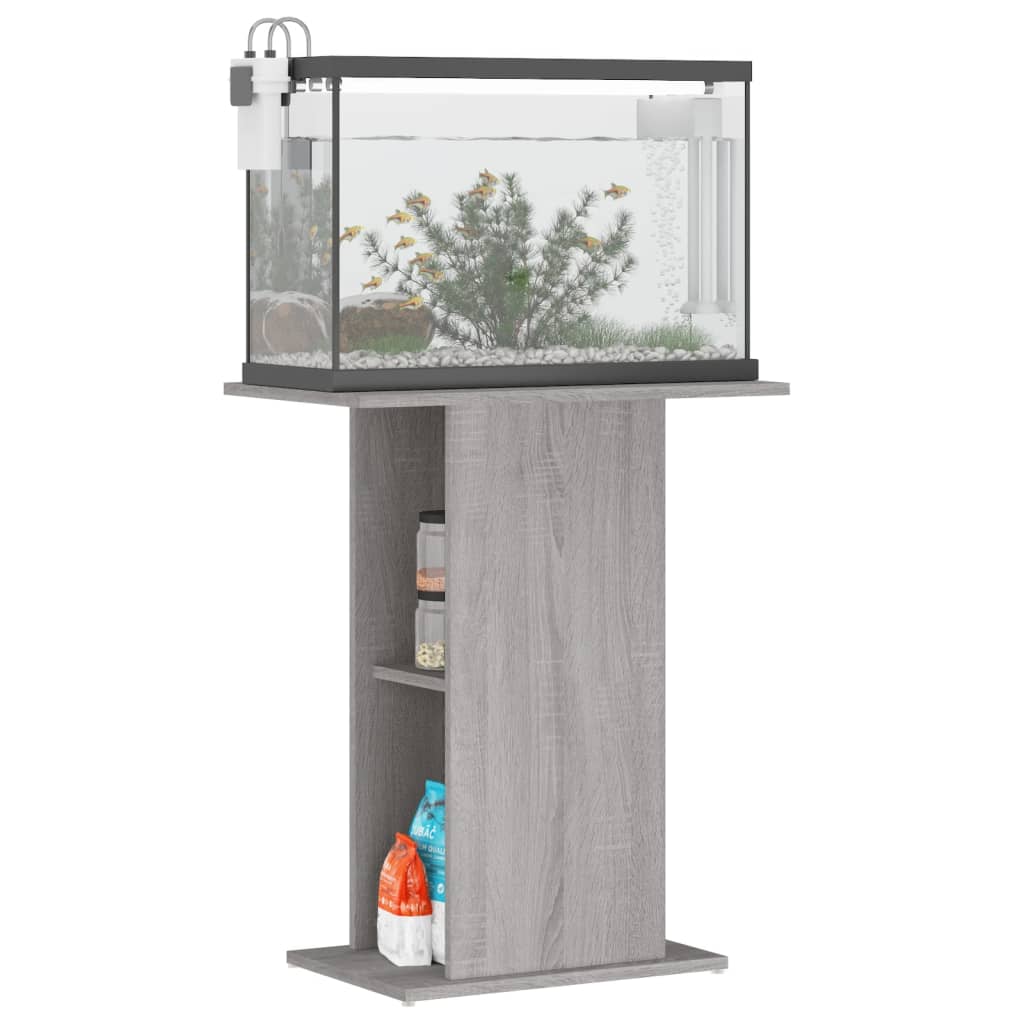 Aquariumstandaard 60,5X36X72,5 Cm Bewerkt Hout 60.5 x 36 x 72.5 cm Grijs sonoma