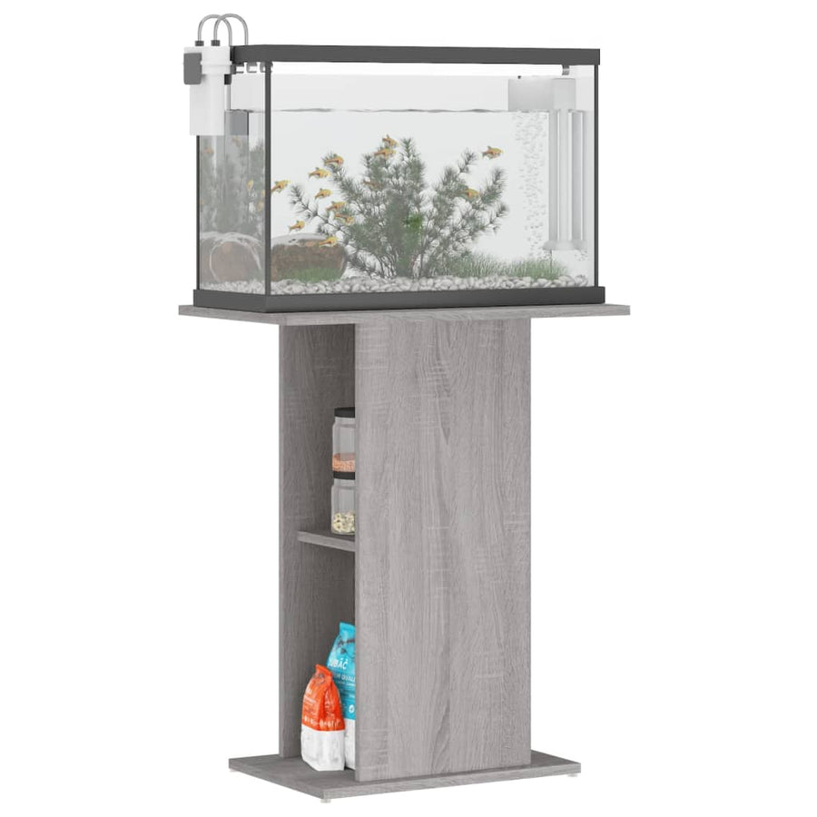 Aquariumstandaard 60,5X36X72,5 Cm Bewerkt Hout 60.5 x 36 x 72.5 cm Grijs sonoma