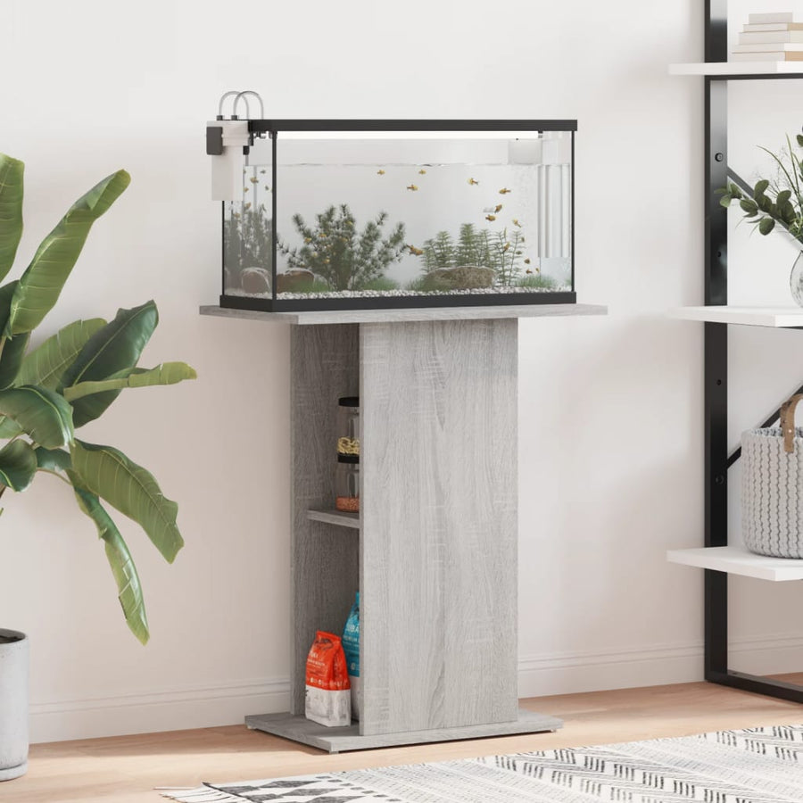 Aquariumstandaard 60,5X36X72,5 Cm Bewerkt Hout 60.5 x 36 x 72.5 cm Grijs sonoma