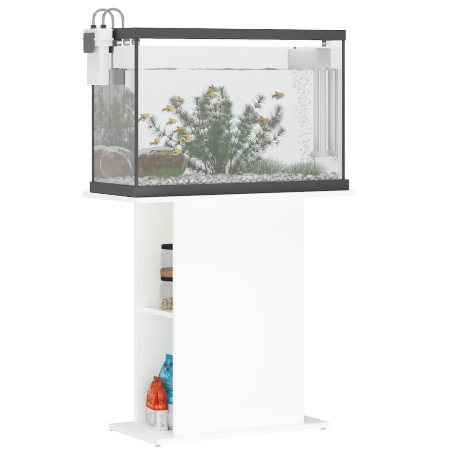 Aquariumstandaard 75X36X72,5 Cm Bewerkt Hout 75 x 36 x 72.5 cm Wit