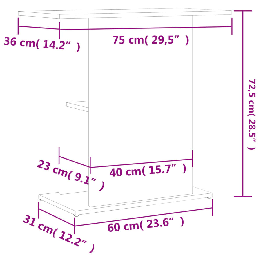 Aquariumstandaard 75X36X72,5 Cm Bewerkt Hout 75 x 36 x 72.5 cm Wit