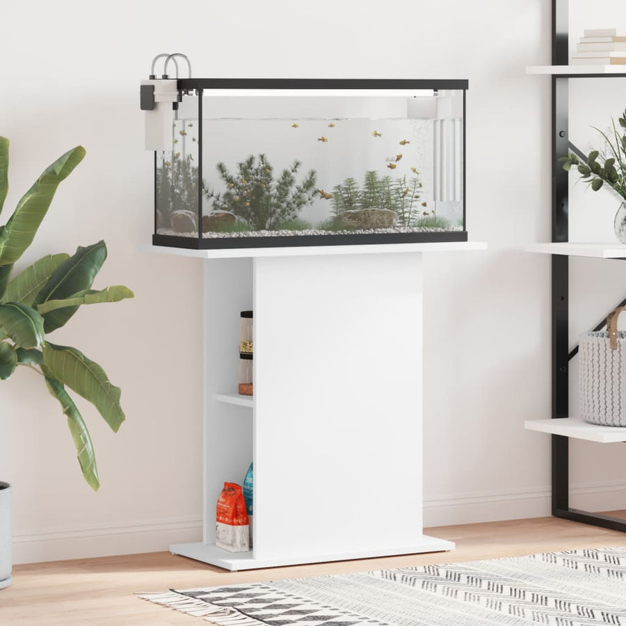 Aquariumstandaard 75X36X72,5 Cm Bewerkt Hout 75 x 36 x 72.5 cm Wit