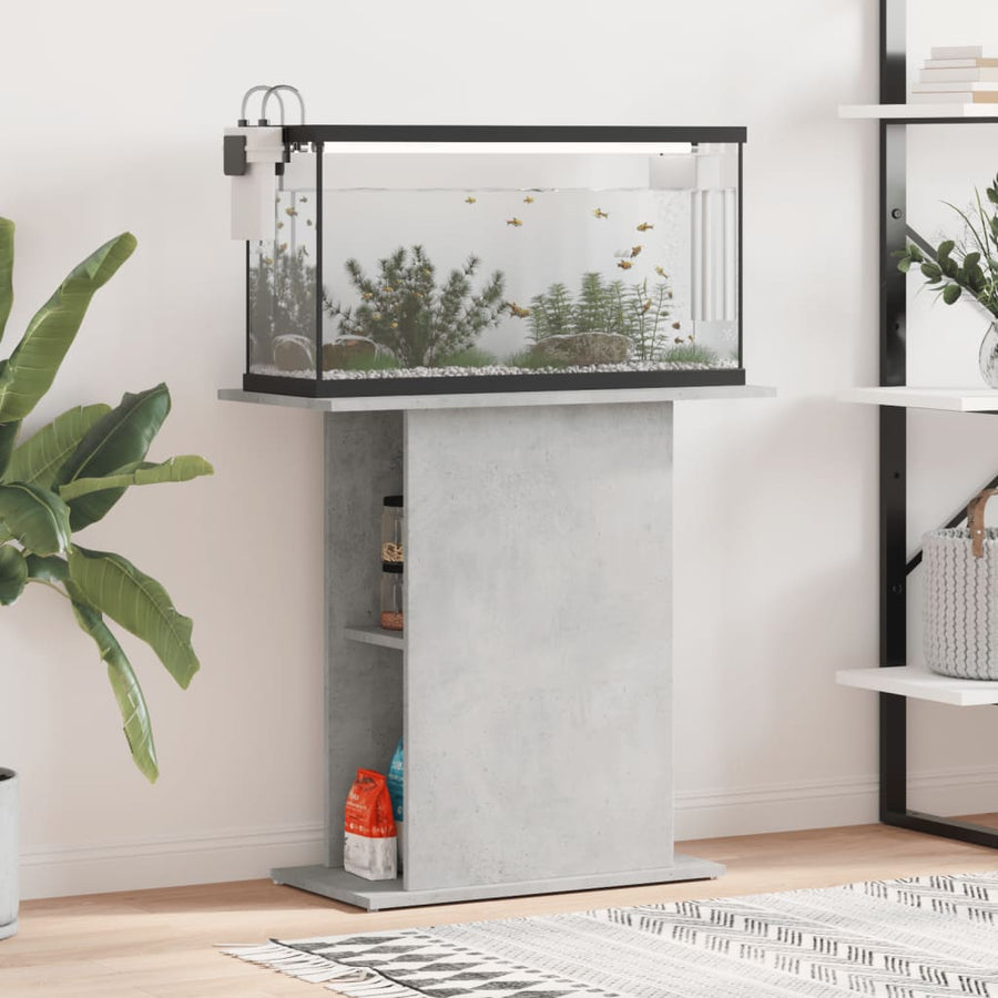 Aquariumstandaard 75X36X72,5 Cm Bewerkt Hout 75 x 36 x 72.5 cm Betongrijs