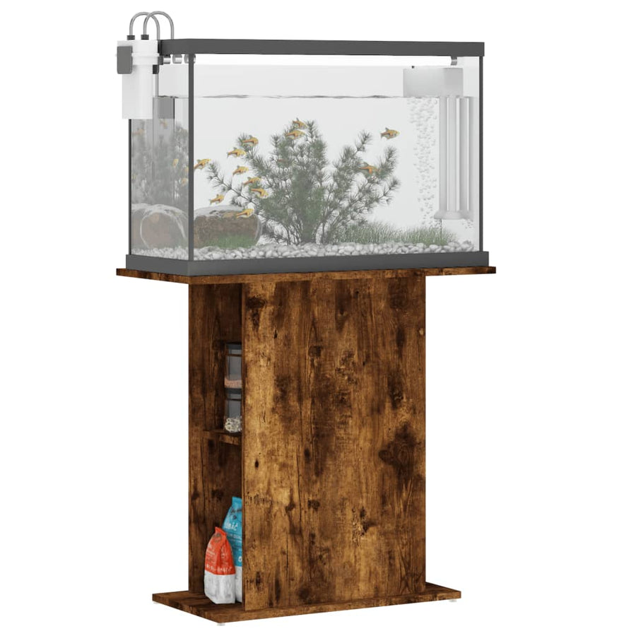 Aquariumstandaard 36X75X72,5 Cm Bewerkt Hout Gerookt Eikenkleur 36 x 75 x 72.5 cm