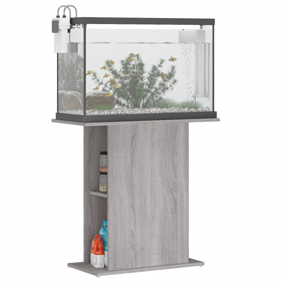 Aquariumstandaard 75X36X72,5 Cm Bewerkt Hout 75 x 36 x 72.5 cm Grijs sonoma