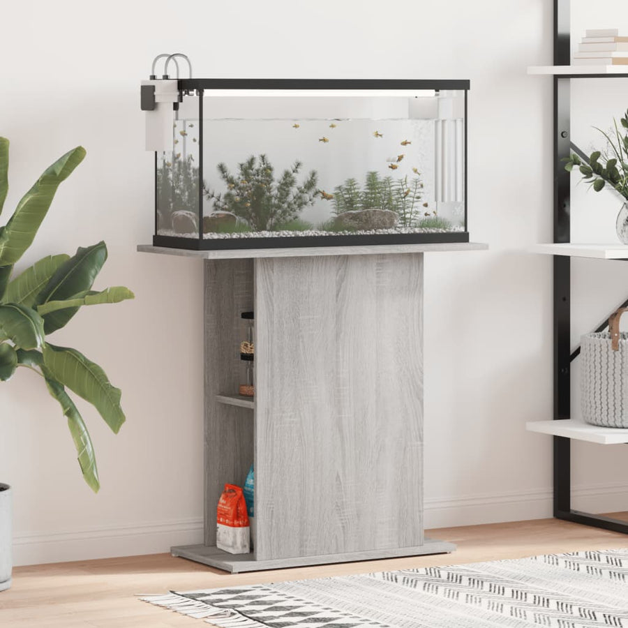Aquariumstandaard 75X36X72,5 Cm Bewerkt Hout 75 x 36 x 72.5 cm Grijs sonoma