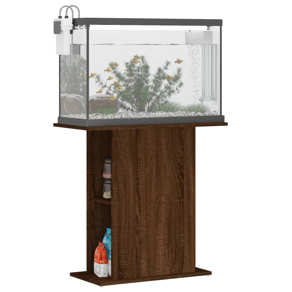 Aquariumstandaard 36X75X72,5 Cm Bewerkt Hout Bruin Eikenkleur 36 x 75 x 72.5 cm Bruineiken