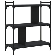 Boekenkast 3-Laags 76X32X88 Cm Bewerkt Hout Zwart