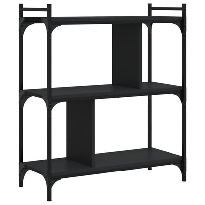 Boekenkast 3-Laags 76X32X88 Cm Bewerkt Hout Zwart