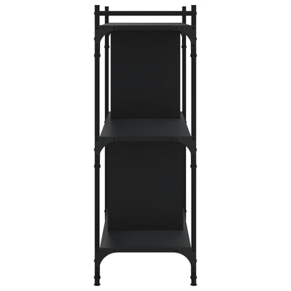 Boekenkast 3-Laags 76X32X88 Cm Bewerkt Hout Zwart