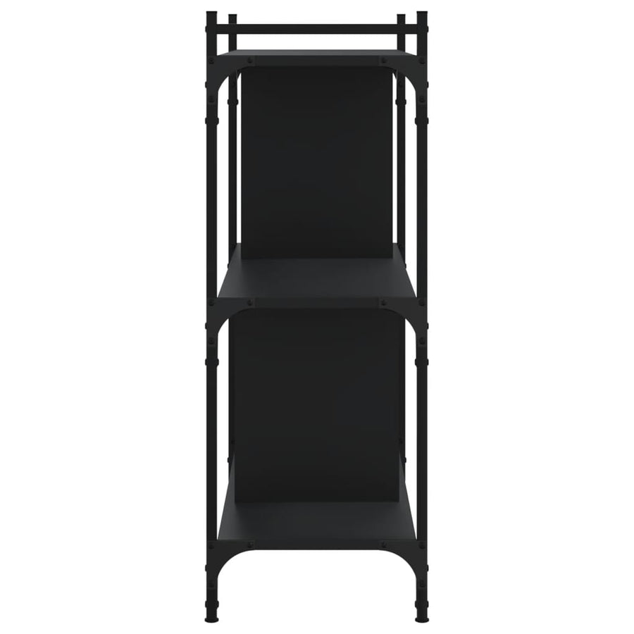Boekenkast 3-Laags 76X32X88 Cm Bewerkt Hout Zwart