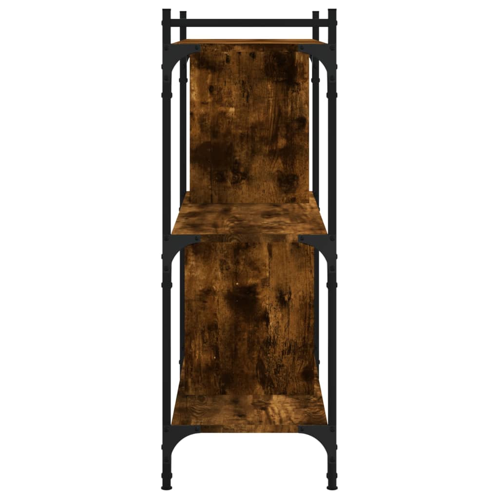 Boekenkast 3-Laags 76X32X88 Cm Bewerkt Hout Gerookt Eikenkleur