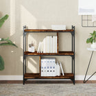 3-Tier Bookcase 76x32x88 cm Engineered Wood Smoked Oak Colour