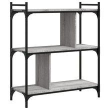 Boekenkast 3-Laags 76X32X88 Cm Bewerkt Hout Grijs Sonoma