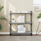 Boekenkast 76x32x88 cm bewerkt hout grijs sonoma