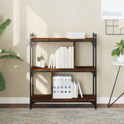 Boekenkast 76x32x88 cm bewerkt hout bruin