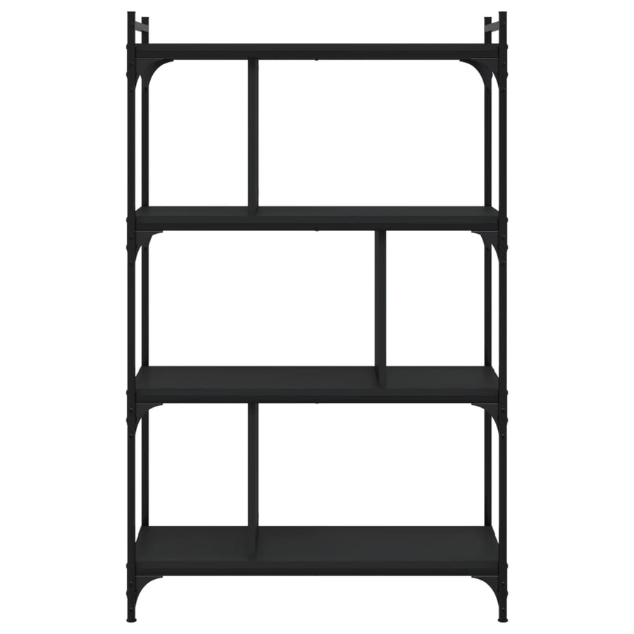 Boekenkast 4-Laags 76X32X123 Cm Bewerkt Hout Zwart