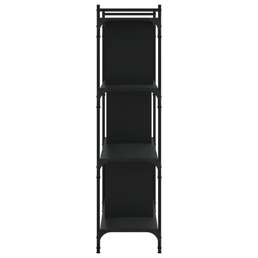 Boekenkast 4-Laags 76X32X123 Cm Bewerkt Hout Zwart
