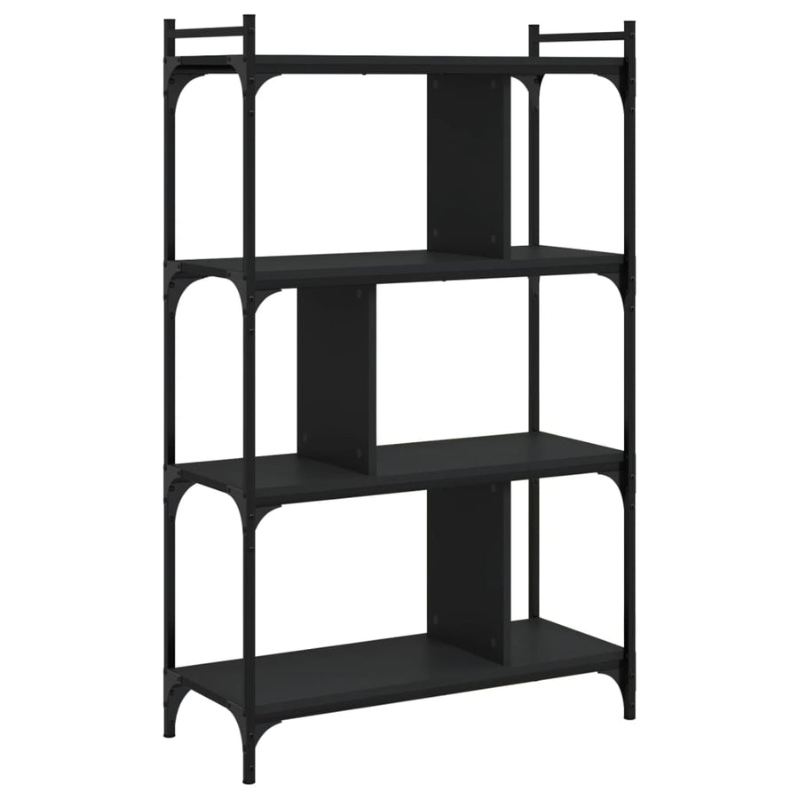Boekenkast 4-Laags 76X32X123 Cm Bewerkt Hout Zwart