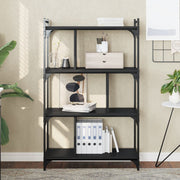 Boekenkast 76x32x123 cm zwart bewerkt hout