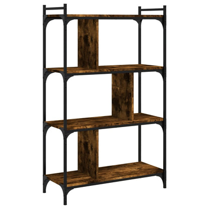 Boekenkast 4-Laags 76X32X123 Cm Bewerkt Hout Gerookt Eikenkleur