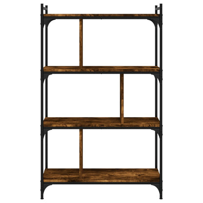 Boekenkast 4-Laags 76X32X123 Cm Bewerkt Hout Gerookt Eikenkleur