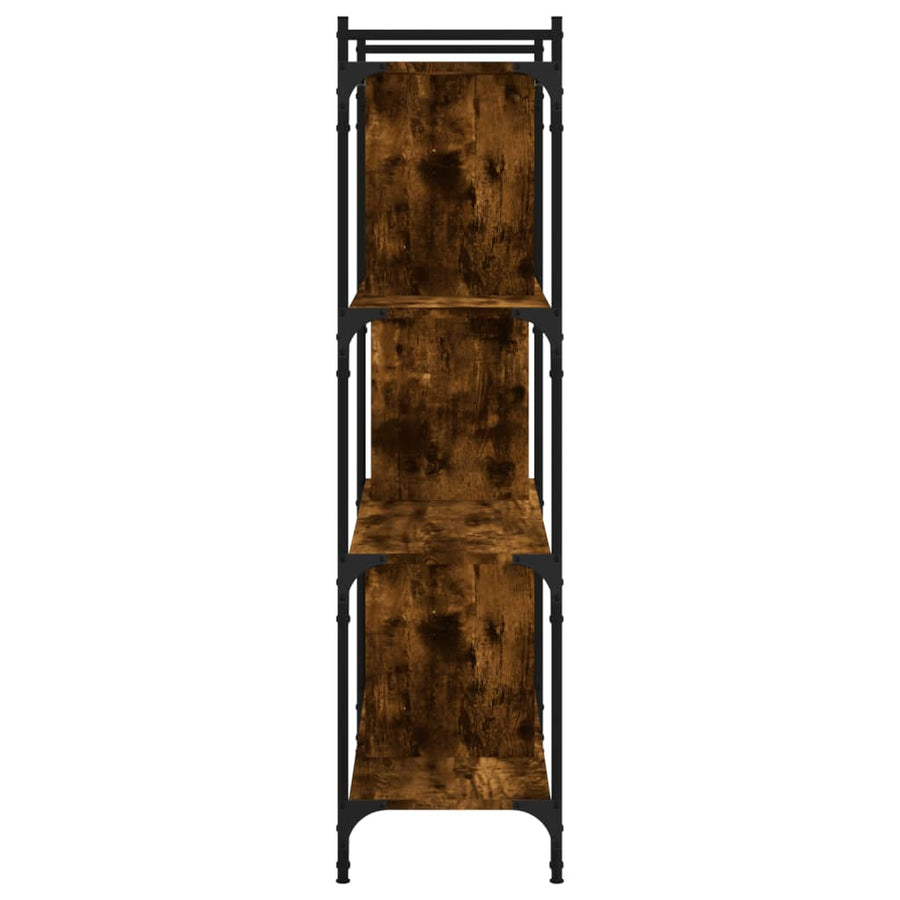 Boekenkast 4-Laags 76X32X123 Cm Bewerkt Hout Gerookt Eikenkleur