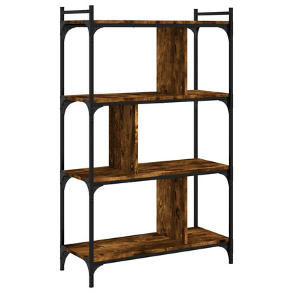 Boekenkast 4-Laags 76X32X123 Cm Bewerkt Hout Gerookt Eikenkleur