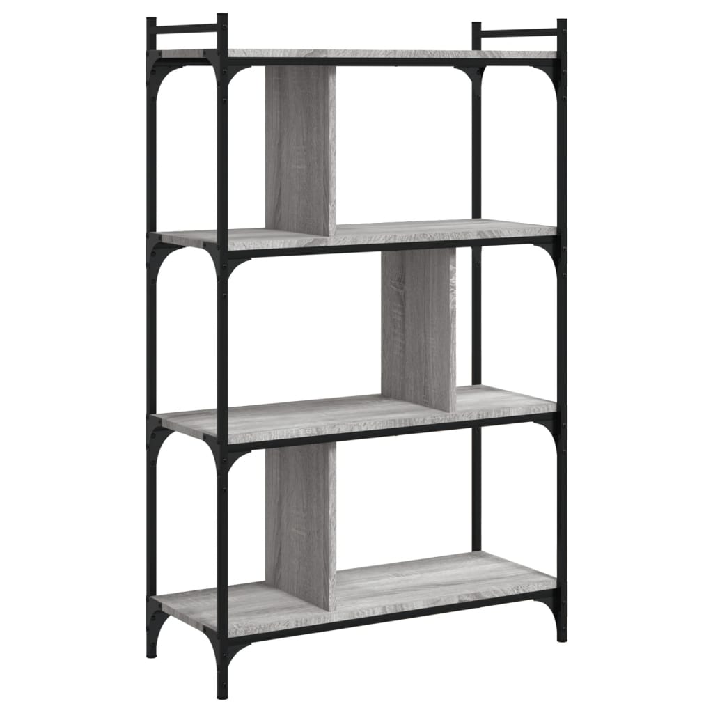 Boekenkast 4-Laags 76X32X123 Cm Bewerkt Hout Grijs Sonoma
