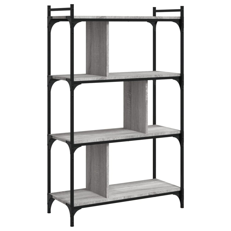 Boekenkast 4-Laags 76X32X123 Cm Bewerkt Hout Grijs Sonoma