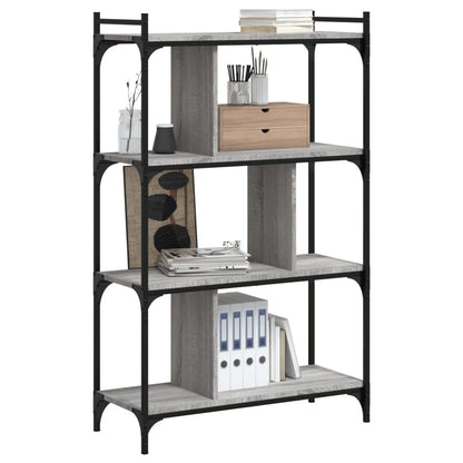 Boekenkast 4-Laags 76X32X123 Cm Bewerkt Hout Grijs Sonoma