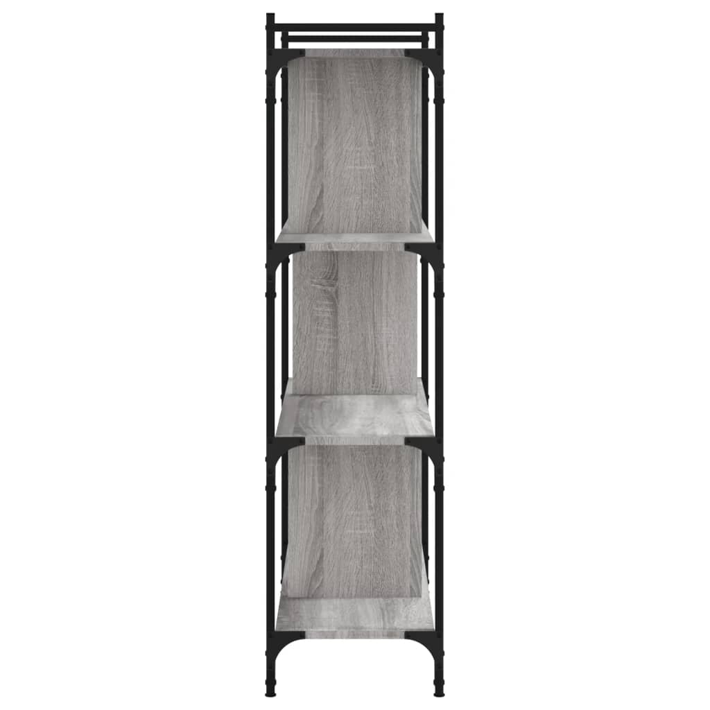 Boekenkast 4-Laags 76X32X123 Cm Bewerkt Hout Grijs Sonoma