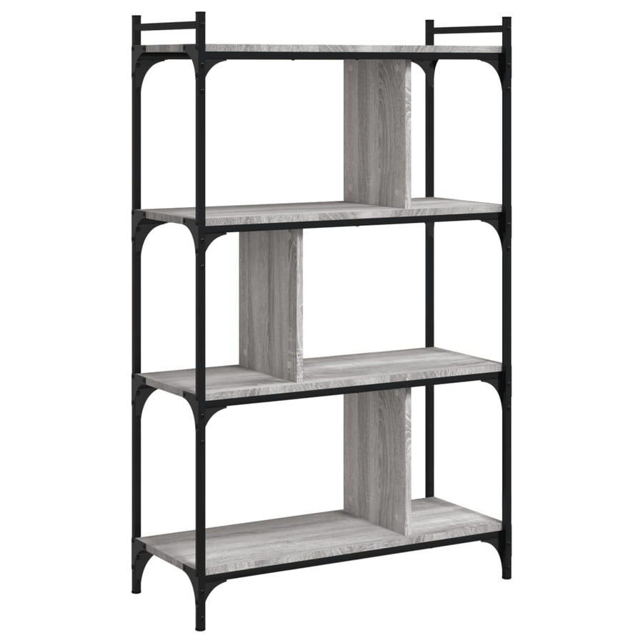 Boekenkast 4-Laags 76X32X123 Cm Bewerkt Hout Grijs Sonoma
