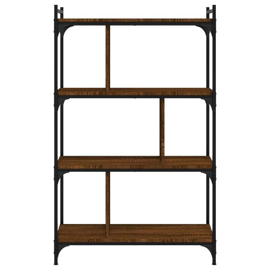 Boekenkast 4-Laags 76X32X123 Cm Bewerkt Hout Bruin Eikenkleur