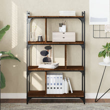 Boekenkast 4-Laags 76X32X123 Cm Bewerkt Hout Bruin Eikenkleur