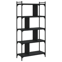 Boekenkast 5-Laags 76X32X158 Cm Bewerkt Hout Zwart
