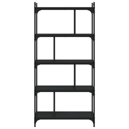 Boekenkast 5-Laags 76X32X158 Cm Bewerkt Hout Zwart