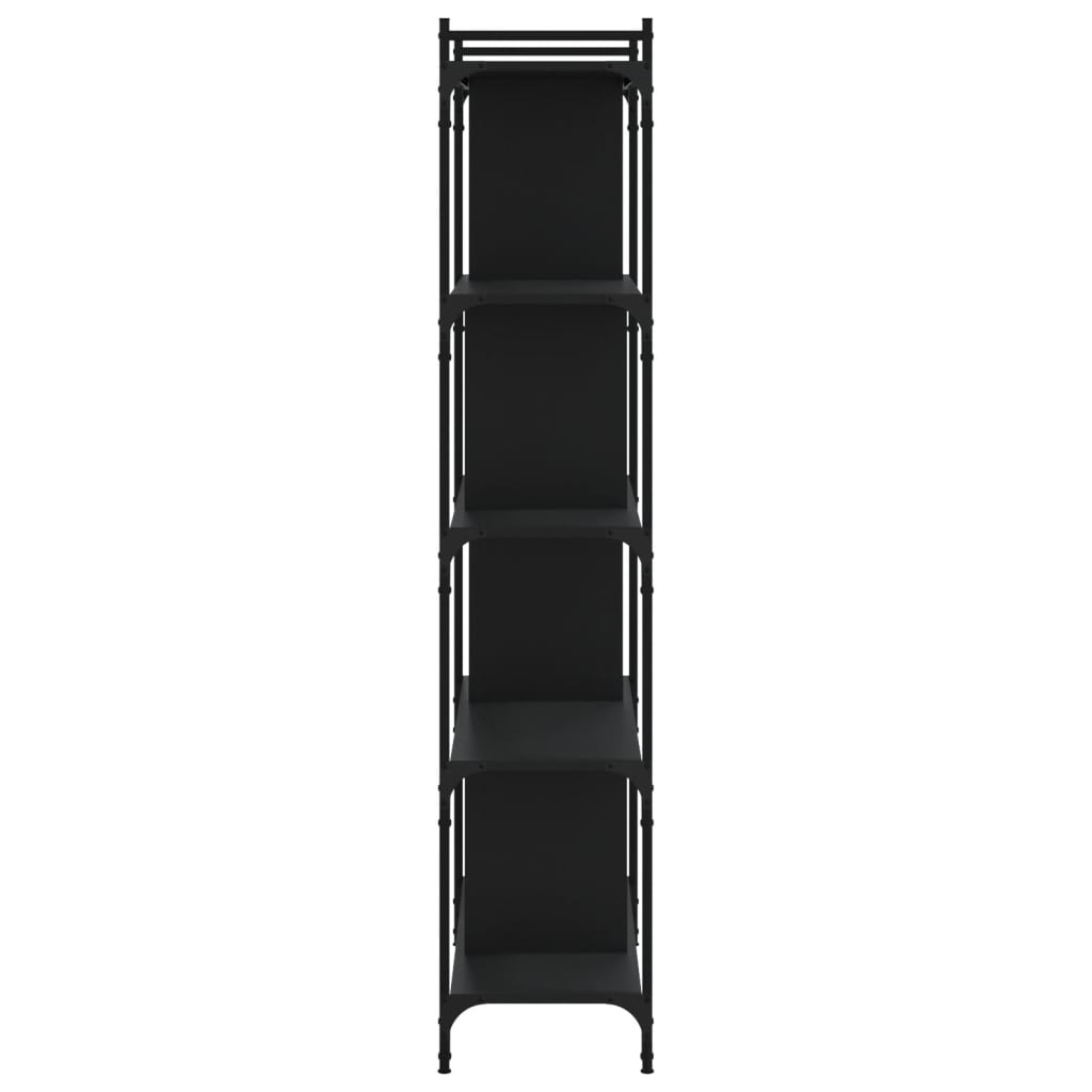 Boekenkast 5-Laags 76X32X158 Cm Bewerkt Hout Zwart