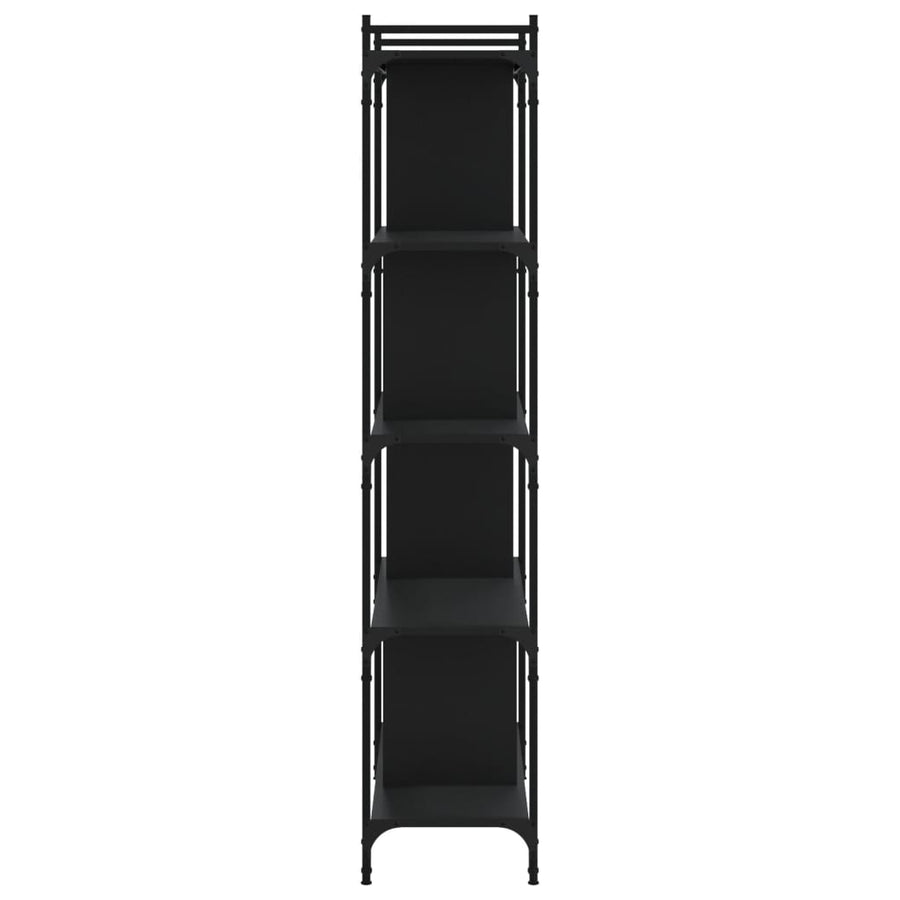 Boekenkast 5-Laags 76X32X158 Cm Bewerkt Hout Zwart