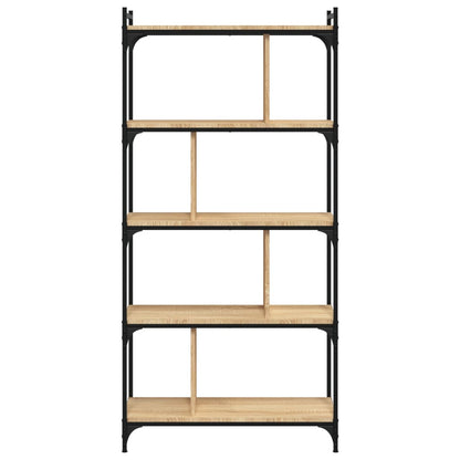 Boekenkast 5-Laags 76X32X158 Cm Bewerkt Hout Sonoma Eikenkleur