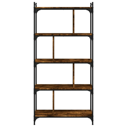 Boekenkast 5-Laags 76X32X158 Cm Bewerkt Hout Gerookt Eikenkleur