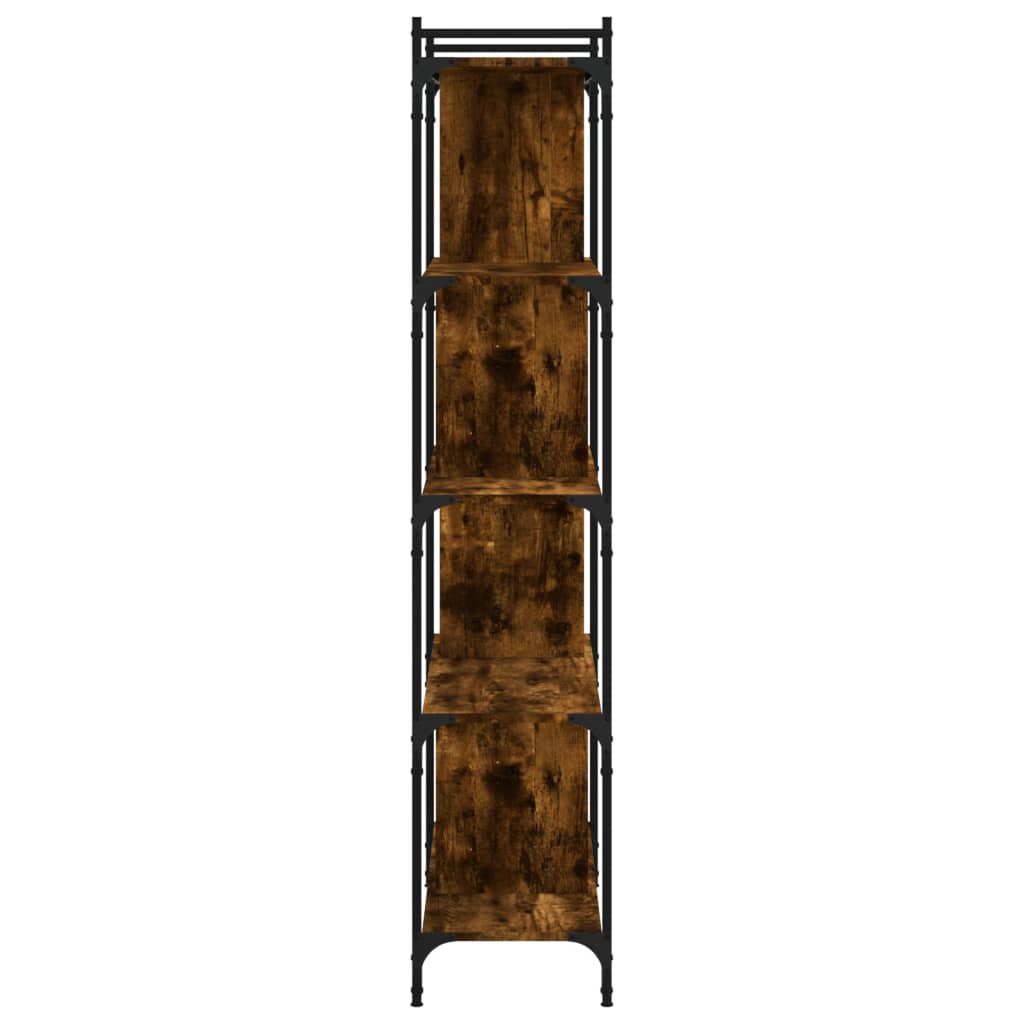 Boekenkast 5-Laags 76X32X158 Cm Bewerkt Hout Gerookt Eikenkleur