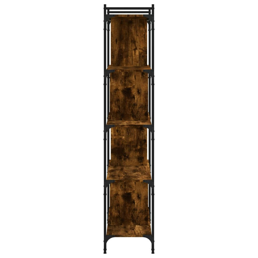 Boekenkast 5-Laags 76X32X158 Cm Bewerkt Hout Gerookt Eikenkleur