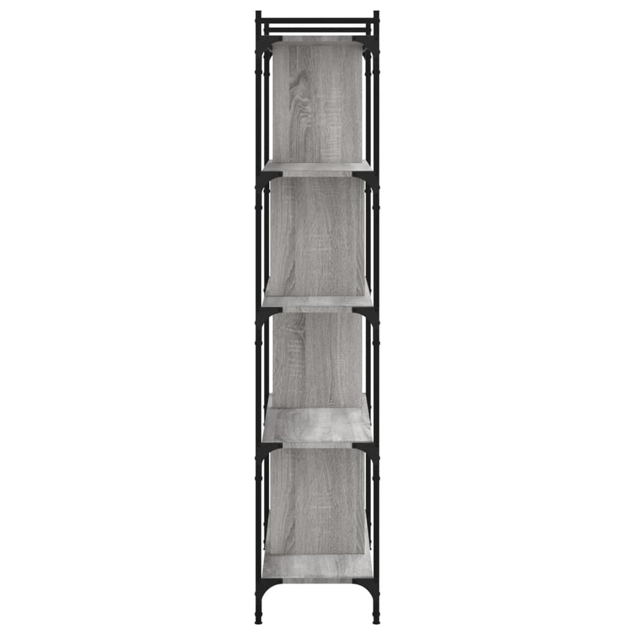 Boekenkast 5-Laags 76X32X158 Cm Bewerkt Hout Grijs Sonoma