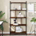 Boekenkast 76x32x158 cm bewerkt hout bruin