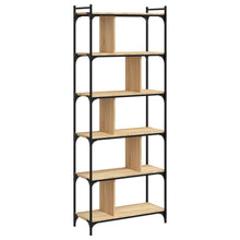 Boekenkast 6-Laags 76X32X192 Cm Bewerkt Hout Sonoma Eikenkleur
