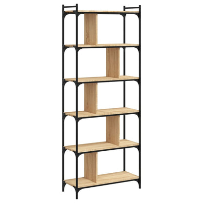 Boekenkast 6-Laags 76X32X192 Cm Bewerkt Hout Sonoma Eikenkleur
