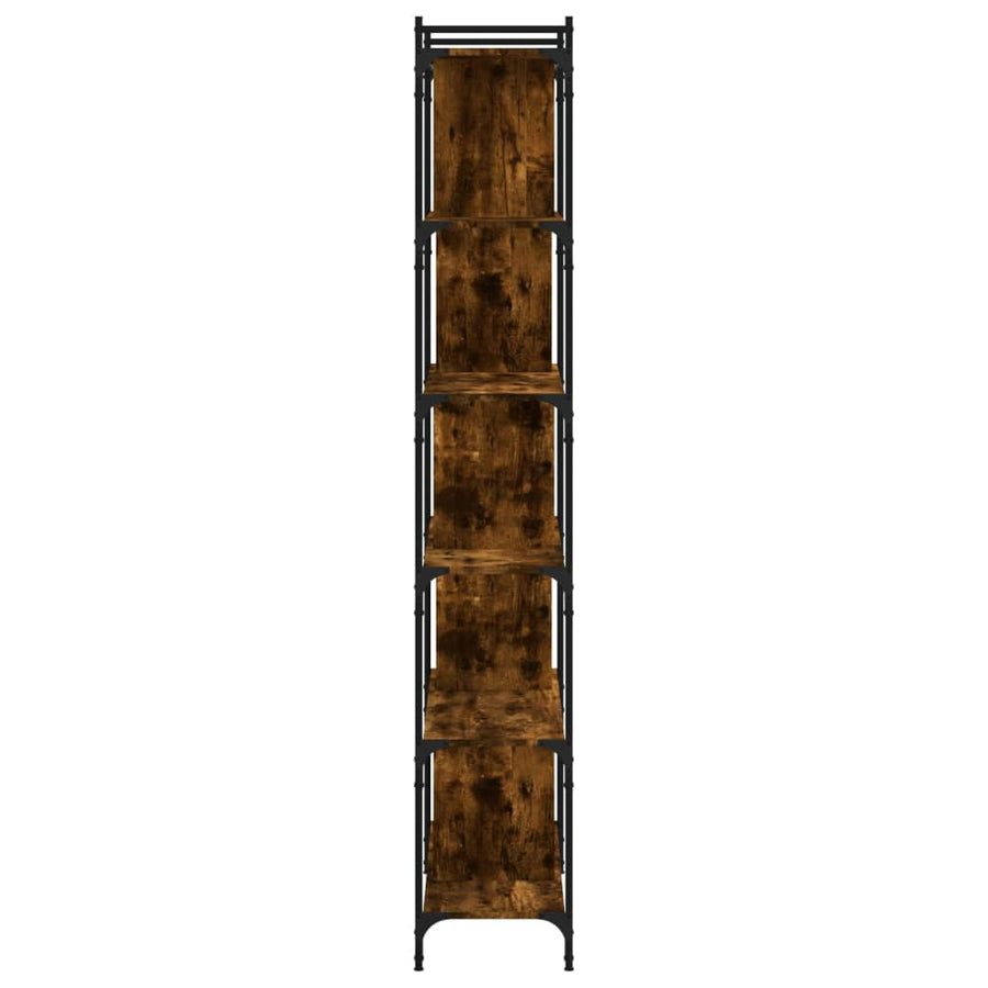 Boekenkast 6-Laags 76X32X192 Cm Bewerkt Hout Gerookt Eikenkleur