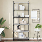 Boekenkast 76x32x192 cm bewerkt hout grijs sonoma