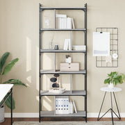 Boekenkast 76x32x192 cm bewerkt hout grijs sonoma